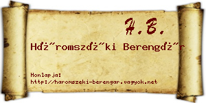 Háromszéki Berengár névjegykártya